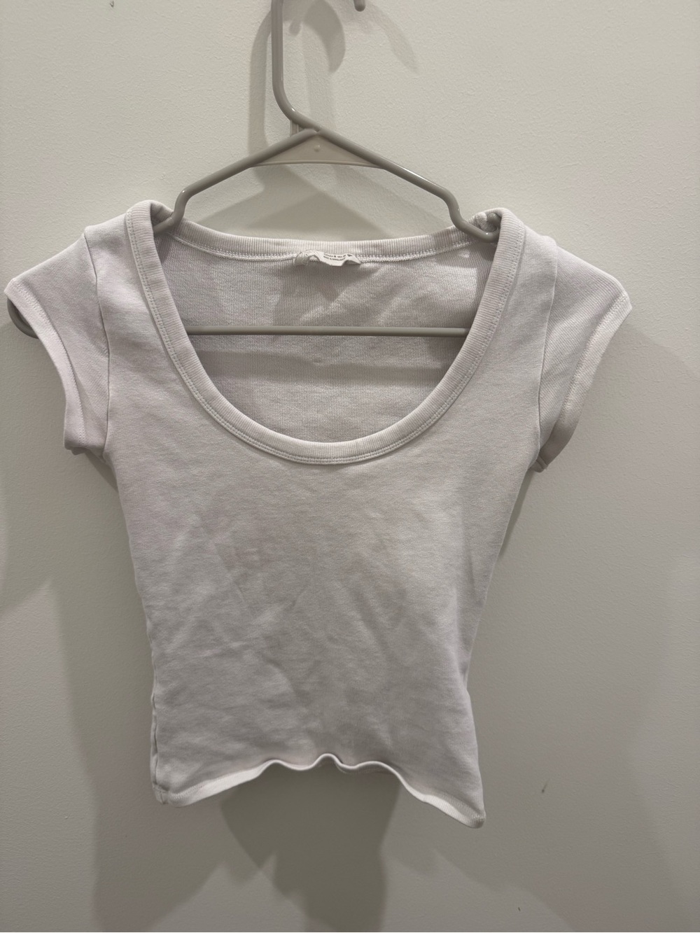 Zara White Scoop Neck Crop Top